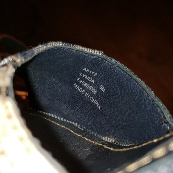 Coach Lynda Patchwork Leather Denim Snake Wedge 8 - Picture 13 of 16